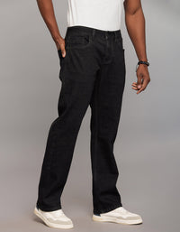 Dark Grey 5 Pocket Midrise, Comfort And Straight Fit Stretch Jeans