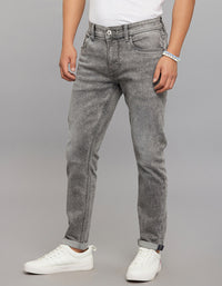 Grey 5 Pocket Low-Rise Tapered Ankle Length Classic Stretch Jeans
