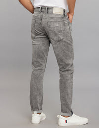 Grey 5 Pocket Low-Rise Tapered Ankle Length Classic Stretch Jeans