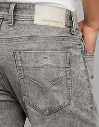 Grey 5 Pocket Low-Rise Tapered Ankle Length Classic Stretch Jeans