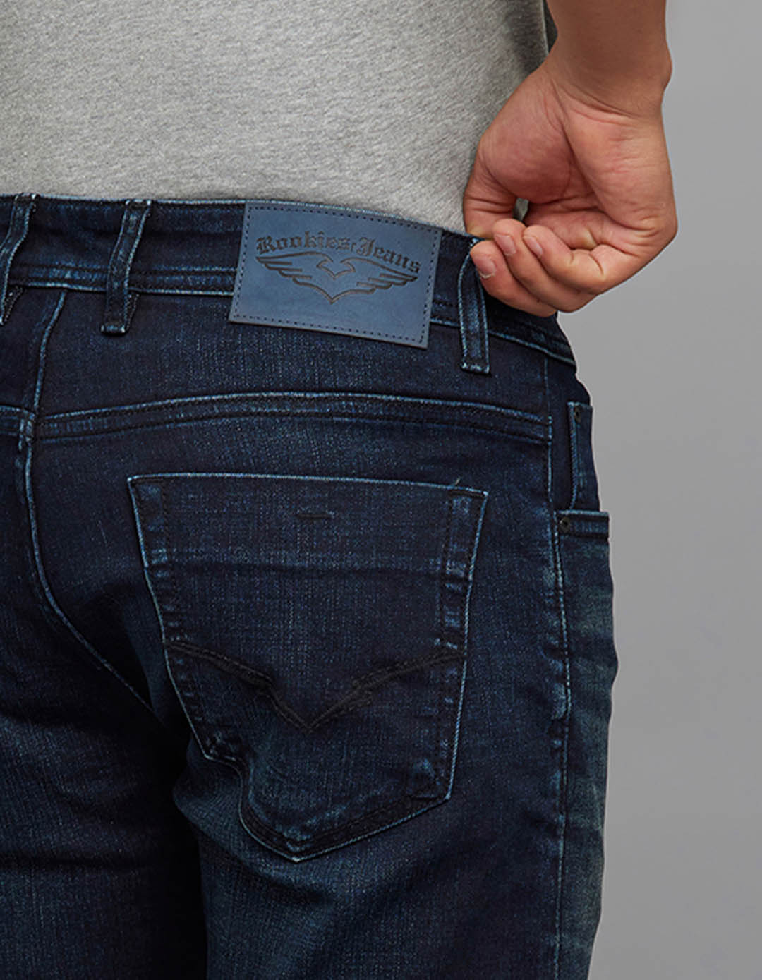 Dark Blue 5 Pocket Low-Rise Ankle Length Classic Stretch Jeans