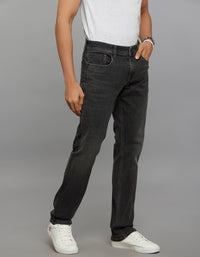 Grey Mid-Rise Slim Straight Fit Classic Stretch Jeans