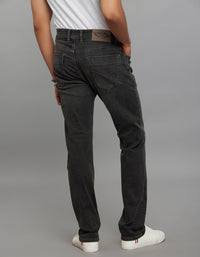Grey Mid-Rise Slim Straight Fit Classic Stretch Jeans