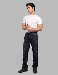 Dk Blue 5 Pocket Midrise, Comfort And Straight Fit Stretch Jeans
