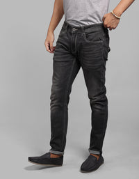 Grey 5 Pocket Low-Rise Ankle Length Stretch Jeans