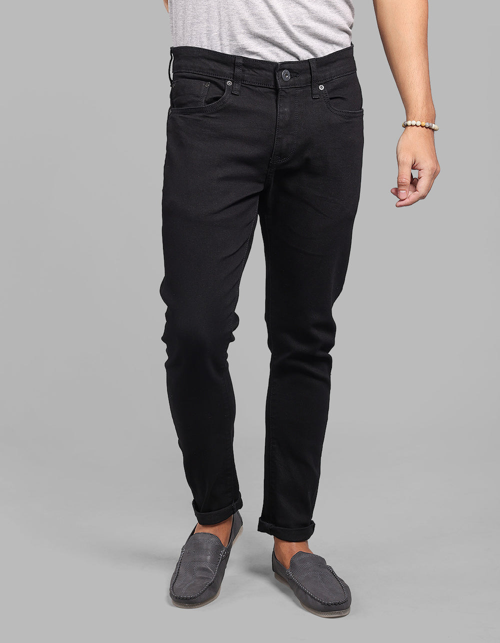 Black 5 Pocket Low-Rise Ankle Length Stretch Jeans