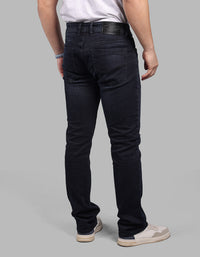 Dk Blue 5 Pocket Mid-Rise Slim Straight Fit Stretch Jeans