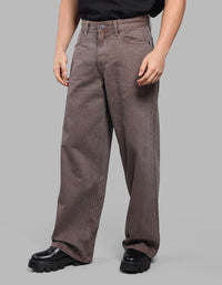 MED BROWN 5 Pocket Extra Loose Fit Jeans