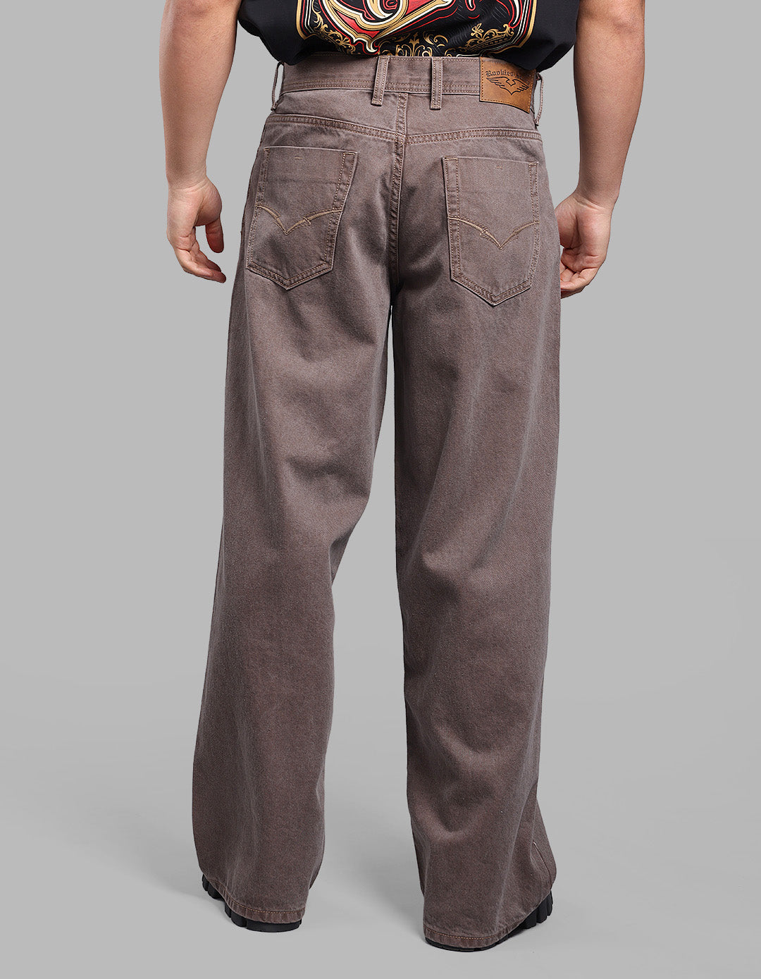 MED BROWN 5 Pocket Extra Loose Fit Jeans