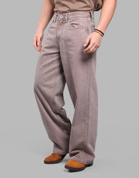 LT BROWN 5 Pocket Extra Loose Fit Jeans