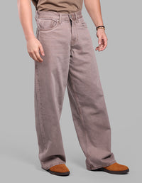 LT BROWN 5 Pocket Extra Loose Fit Jeans