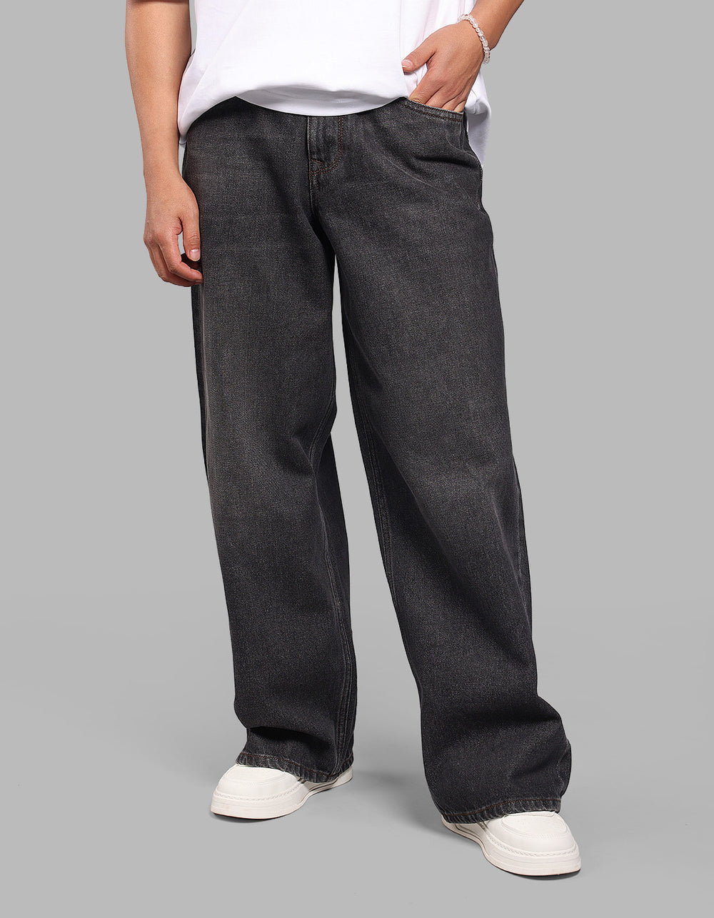 DK CHARCOAL 5 Pocket Extra Loose Fit Jeans