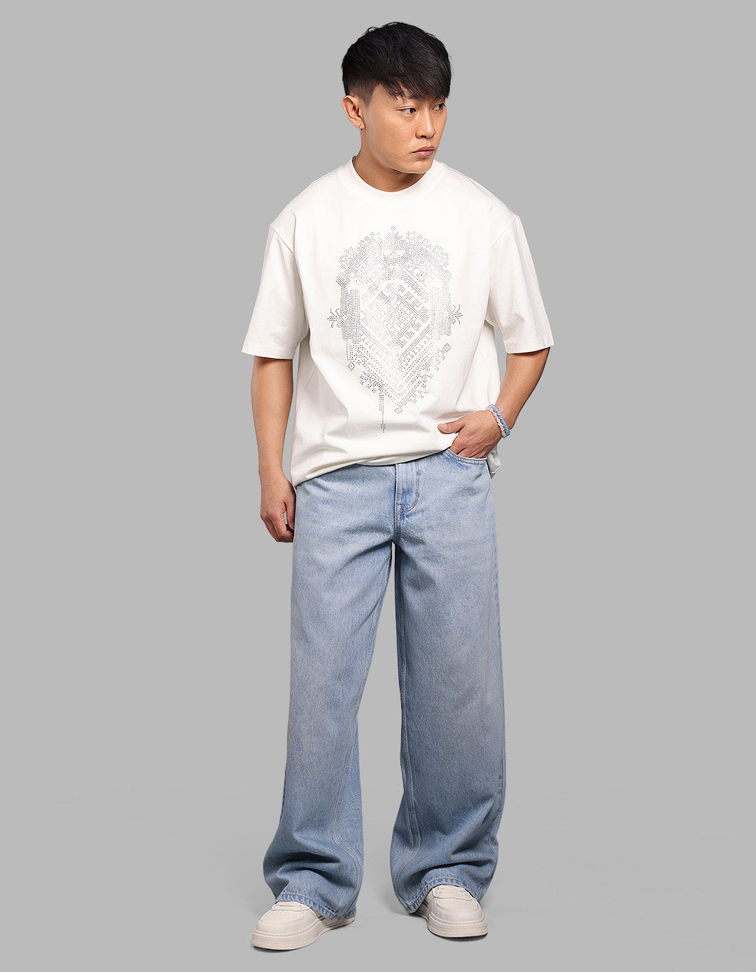 LT BLUE 5 Pocket Extra Loose Fit Jeans