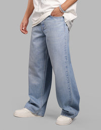 LT BLUE 5 Pocket Extra Loose Fit Jeans