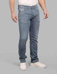 Petrol 5 Pocket Mid-Rise Slim Straight Fit Stretch Jeans
