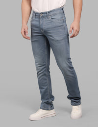 Petrol 5 Pocket Mid-Rise Slim Straight Fit Stretch Jeans