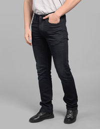 Dk Blue 5 Pocket Mid-Rise Slim Straight Fit Stretch Jeans