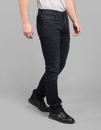 Dk Blue 5 Pocket Mid-Rise Slim Straight Fit Stretch Jeans