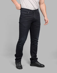 Dk Blue 5 Pocket Mid-Rise Slim Straight Fit Stretch Jeans
