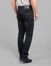 Dk Blue 5 Pocket Mid-Rise Slim Straight Fit Stretch Jeans