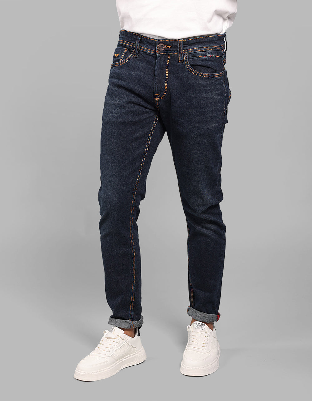 Dk Blue 5 Pocket Low-Rise Ankle Length Stretch Jeans