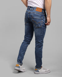 Med Blue 5 Pocket Low-Rise Ankle Length Stretch Jeans