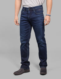Dk Blue 5 Pocket Midrise, Comfort And Straight Fit Stretch Jeans