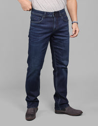 Dk Blue 5 Pocket Midrise, Comfort And Straight Fit Stretch Jeans