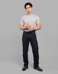 Dk Blue 5 Pocket Midrise, Comfort And Straight Fit Stretch Jeans