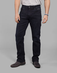 Dk Blue 5 Pocket Midrise, Comfort And Straight Fit Stretch Jeans
