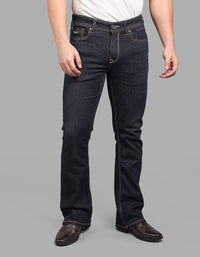 DK BLUE 5 Pocket Mid Rise Loose Boot Leg Stretch Jeans