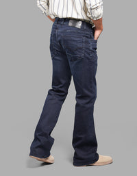 DK BLUE 5 Pocket Mid Rise Loose Boot Leg Stretch Jeans
