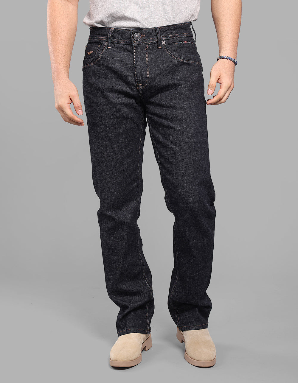Dk Blue 5 Pocket Midrise, Comfort And Straight Fit Stretch Jeans