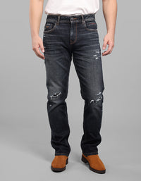 Dk Blue 5 Pocket Midrise, Comfort And Straight Fit Stretch Jeans