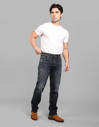 Dk Blue 5 Pocket Midrise, Comfort And Straight Fit Stretch Jeans