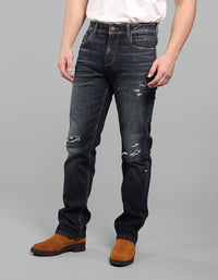 Dk Blue 5 Pocket Midrise, Comfort And Straight Fit Stretch Jeans