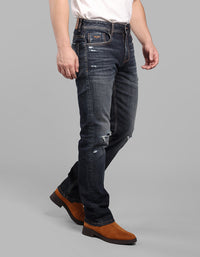 Dk Blue 5 Pocket Midrise, Comfort And Straight Fit Stretch Jeans