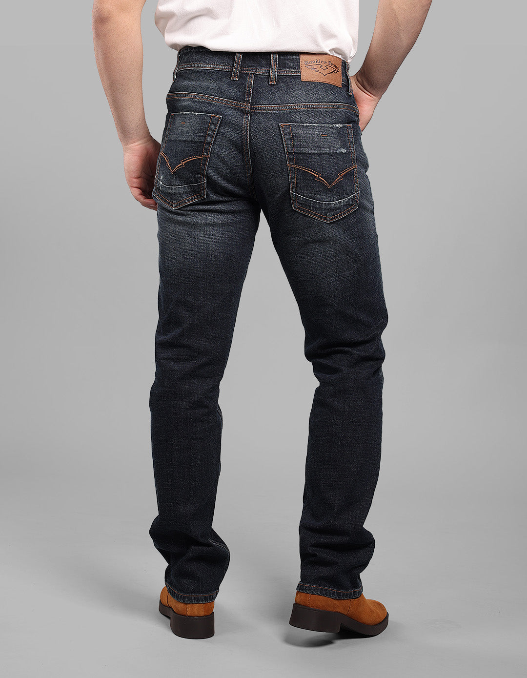 Dk Blue 5 Pocket Midrise, Comfort And Straight Fit Stretch Jeans