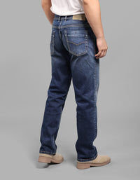Med Blue 5 Pocket Midrise, Comfort And Straight Fit Stretch Jeans