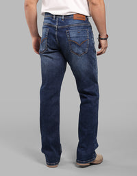 Dark Blue Midrise Loose Fit Stretch Jeans