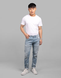 Lt Blue 5 Pocket Low-Rise Ankle Length Stretch Jeans