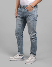 Lt Blue 5 Pocket Low-Rise Ankle Length Stretch Jeans