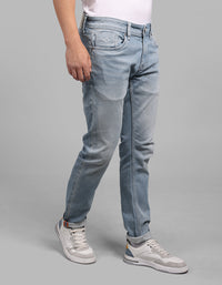 Lt Blue 5 Pocket Low-Rise Ankle Length Stretch Jeans