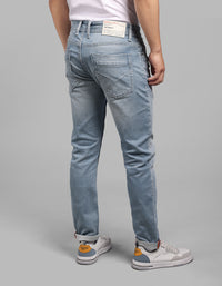 Lt Blue 5 Pocket Low-Rise Ankle Length Stretch Jeans