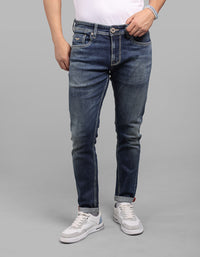 Med Blue 5 Pocket Low-Rise Ankle Length Stretch Jeans