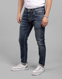 Med Blue 5 Pocket Low-Rise Ankle Length Stretch Jeans