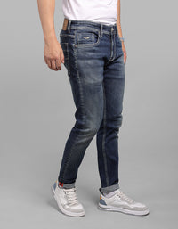 Med Blue 5 Pocket Low-Rise Ankle Length Stretch Jeans