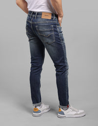 Med Blue 5 Pocket Low-Rise Ankle Length Stretch Jeans