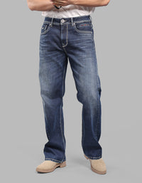 DK BLUE 5 Pocket Midrise Loose Fit Stretch Jeans