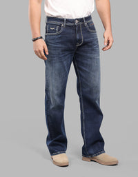 DK BLUE 5 Pocket Midrise Loose Fit Stretch Jeans
